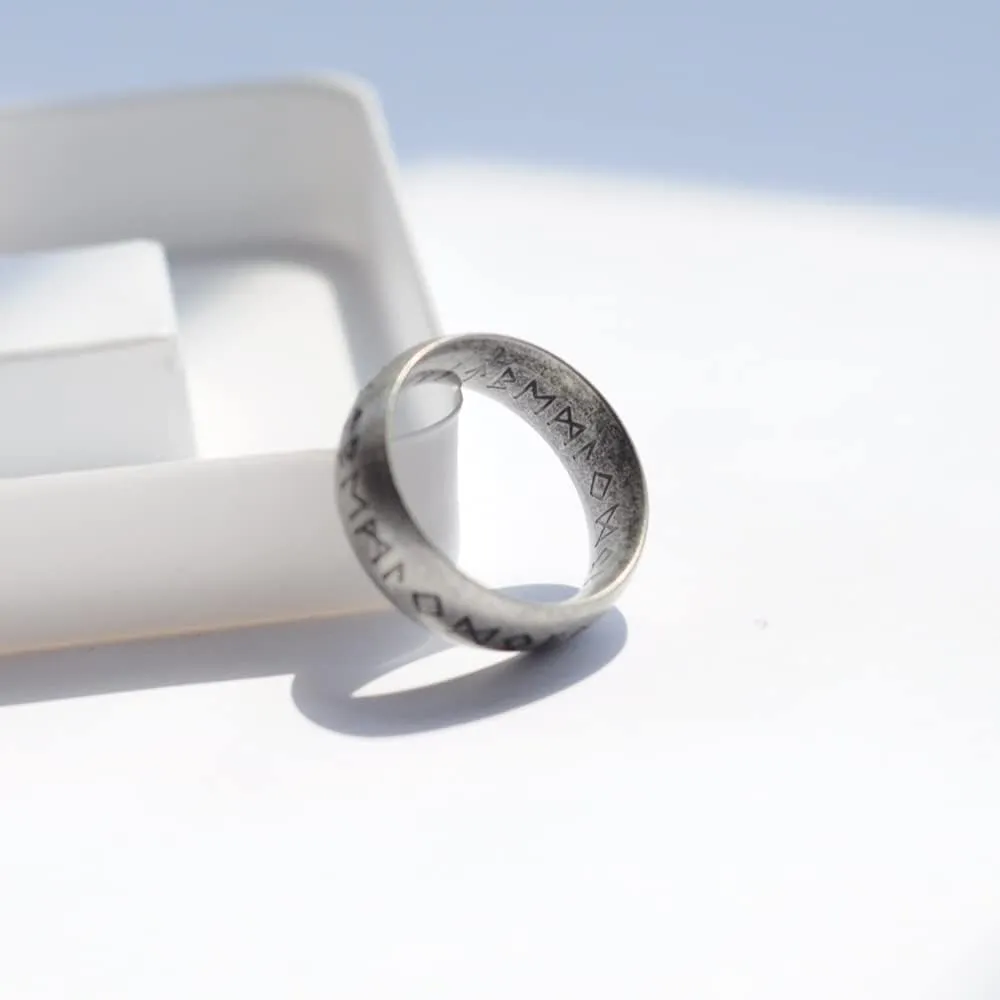 Elder Futhark Ring - Nordic Alphabet Design Viking Jewelry Rings
