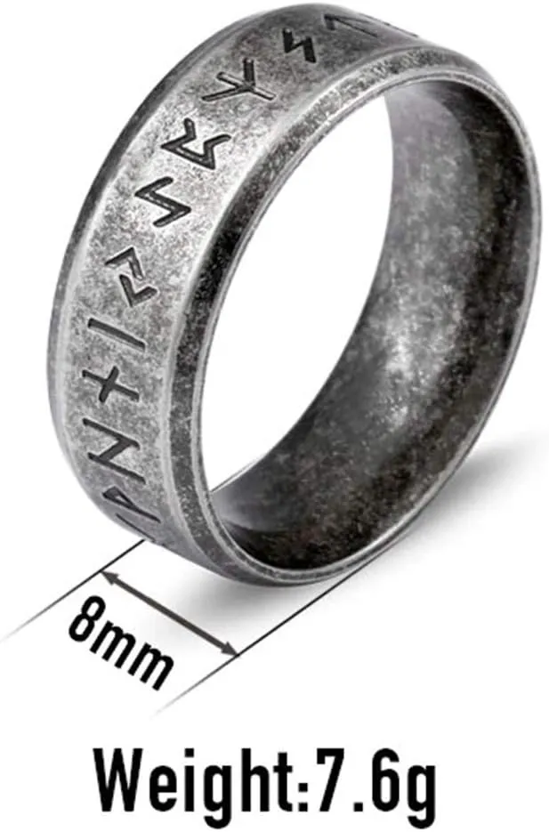 Elder Futhark Ring - Nordic Alphabet Design Viking Jewelry Rings