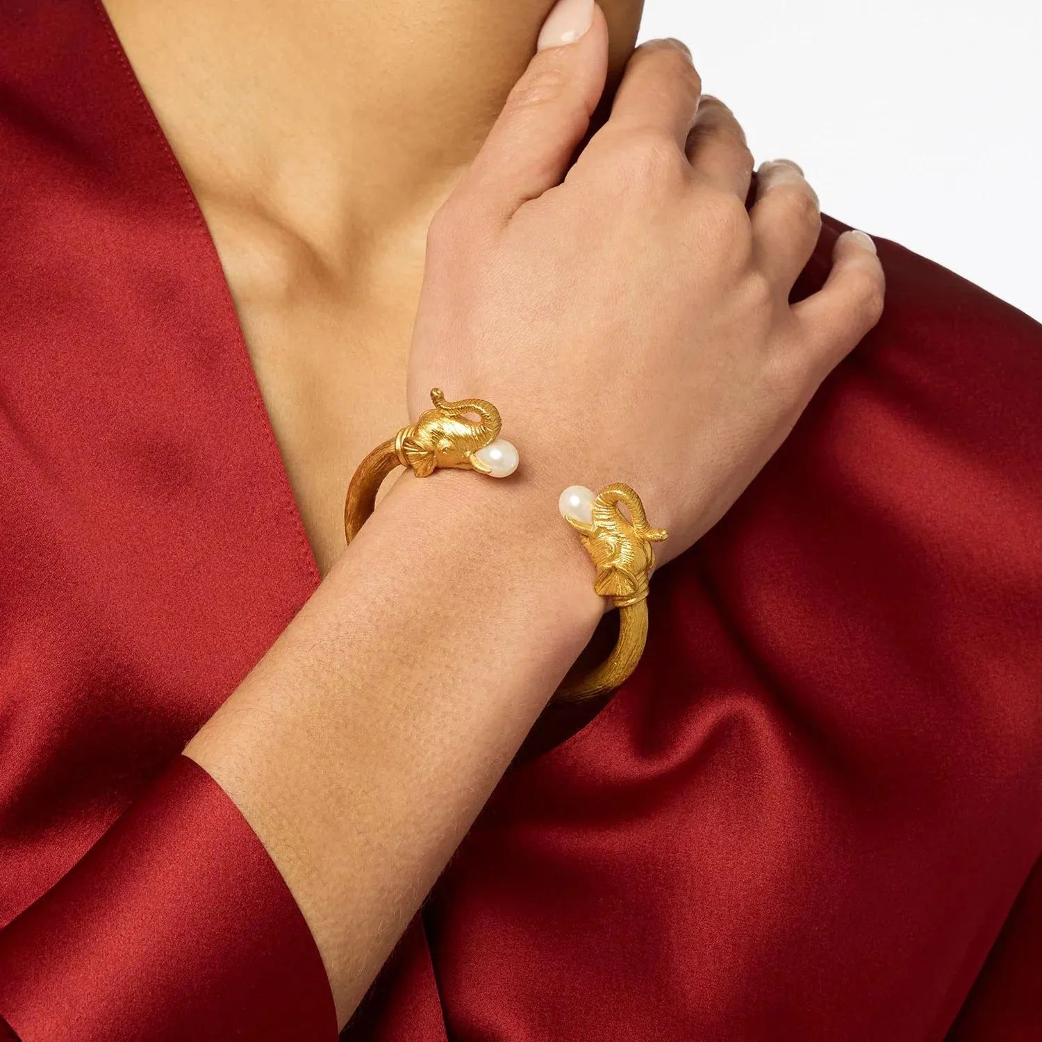 Elephant Cuff-Pearl