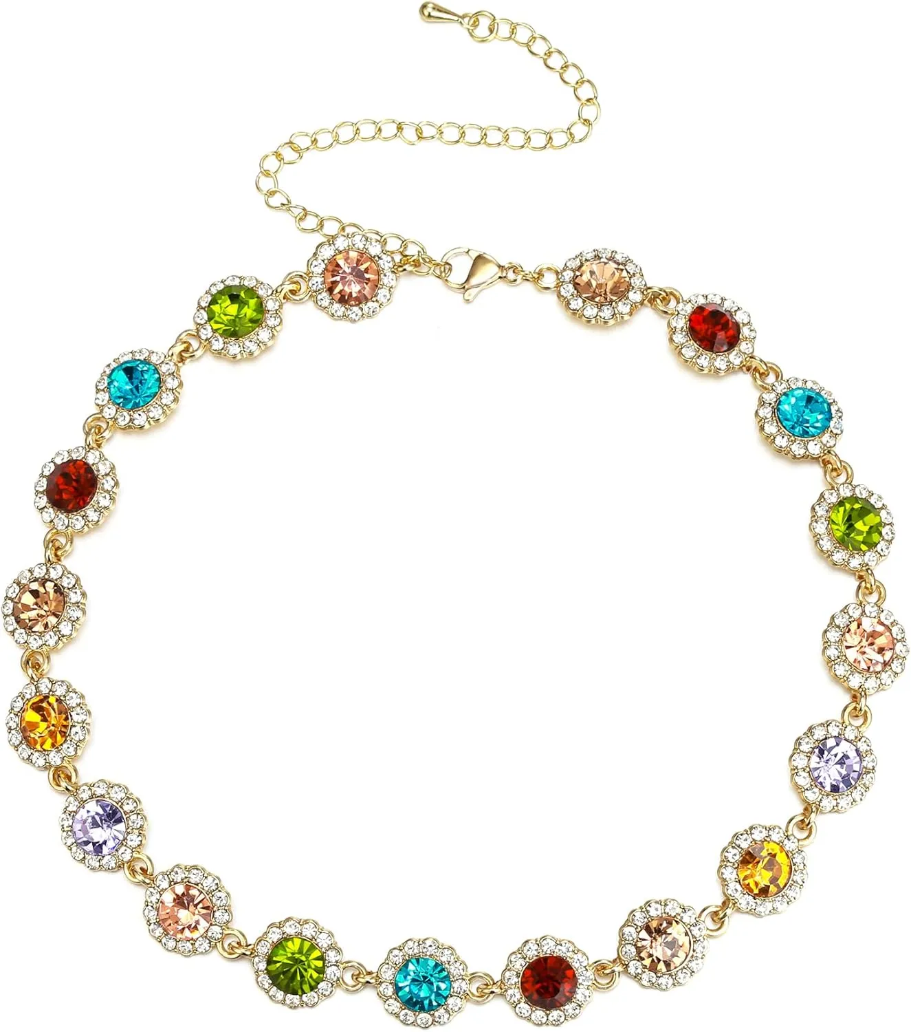 EleQueen Costume Crystal Choker Necklace for Women, Rhinsetone Prom Party Jewelry for Women