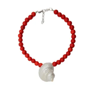 Emma Shell Necklace- Red