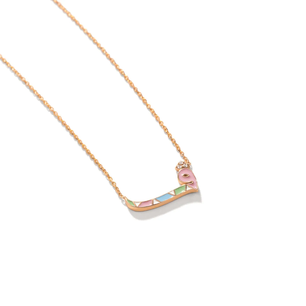 Enamel Letter ف Chain Necklace