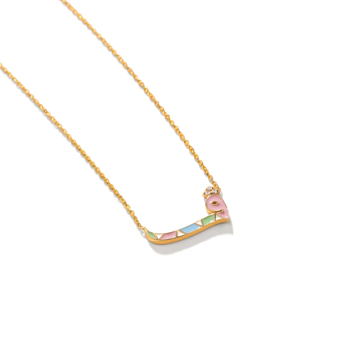 Enamel Letter ف Chain Necklace