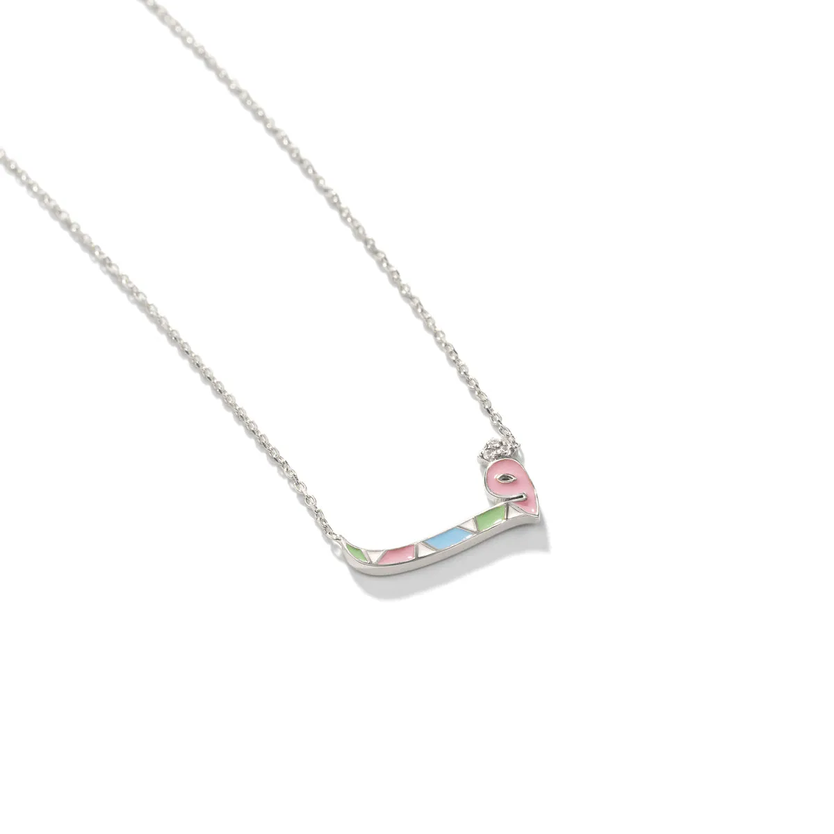 Enamel Letter ف Chain Necklace