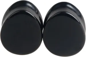 Epinki Body Jewelry Piercing, 1 Pair Ear Gauges Black Teardrop Shape Stone Women and Men Body Piercing Jewelry