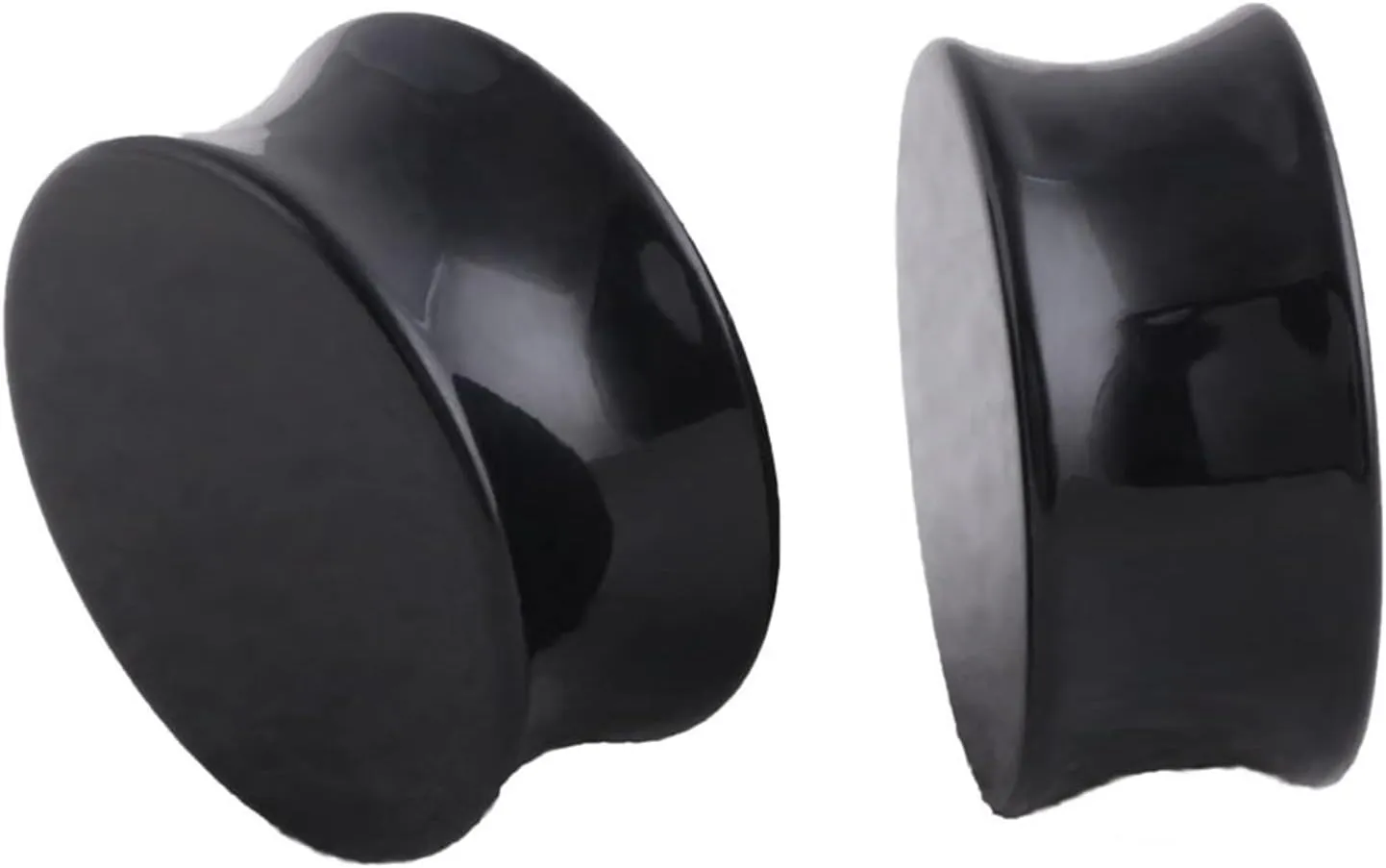 Epinki Ear Gauges Stretching Kit, 1 Pair Ear Tunnels Acrylic Black Round Shape Women and Men Tunnel Ear Gauges