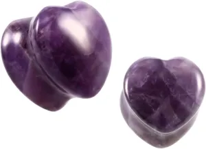 Epinki Gauge Kit for Ear Plugs, 1 Pair Ear Gauges Purple Heart Stone Women and Men Gauge Tunnel Kit