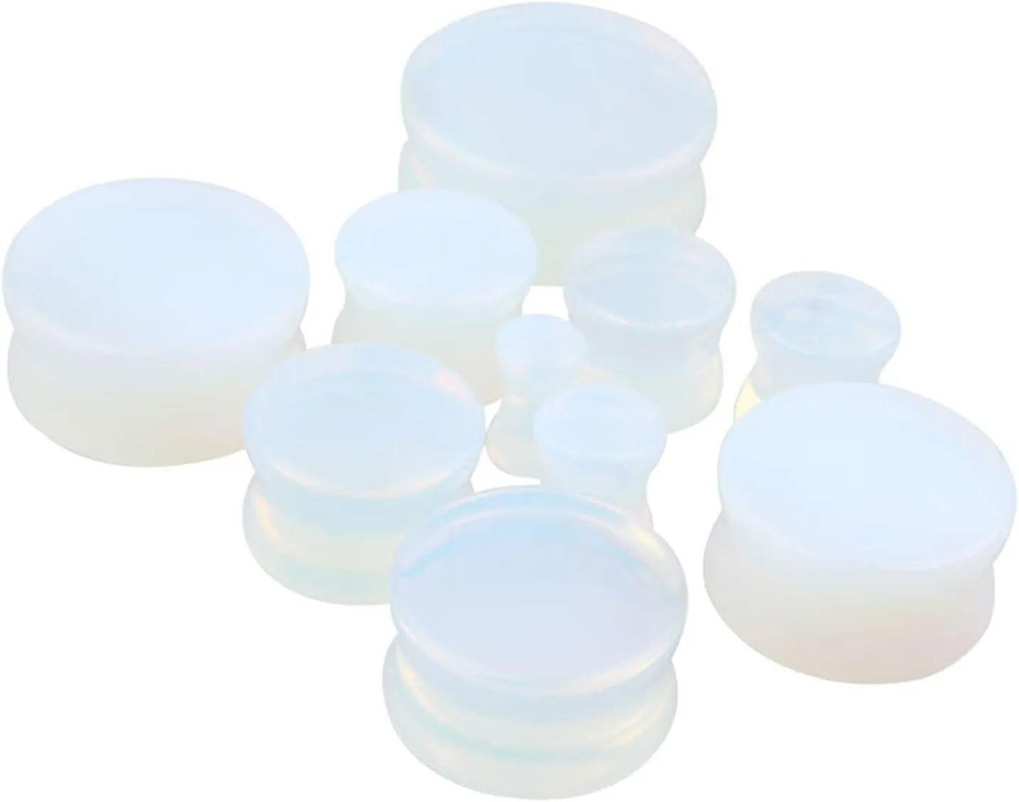 Epinki Mens Body Piercing Jewelry, 4PCS Ear Gauges Opal Stone Women Gauge Ear Stretching Kit