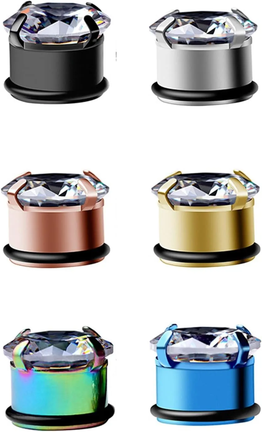 Epinki Mens Gauges for Ears, 6PCS Ear Gauges Stainless Steel Multicolor with Cubic Zirconia Women Tunnel Gauges Kit