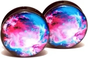 Epinki Plug Ear Gauges, 2PCS Ear Tunnels Acrylic Multicolor Pattern Women and Men Gauge Kit