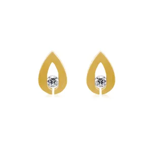 ER106G B.Tiff Drop Gold Plated Stainless Steel Earrings