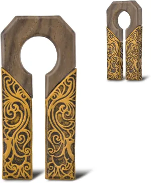 ERKUOO 1 Pair Ear Weights for Stretched Heavy Hanger Wood Ear Gauges Plugs Ear Tunnels Body Piercing Fashion Jewelry 9/16"(14mm)