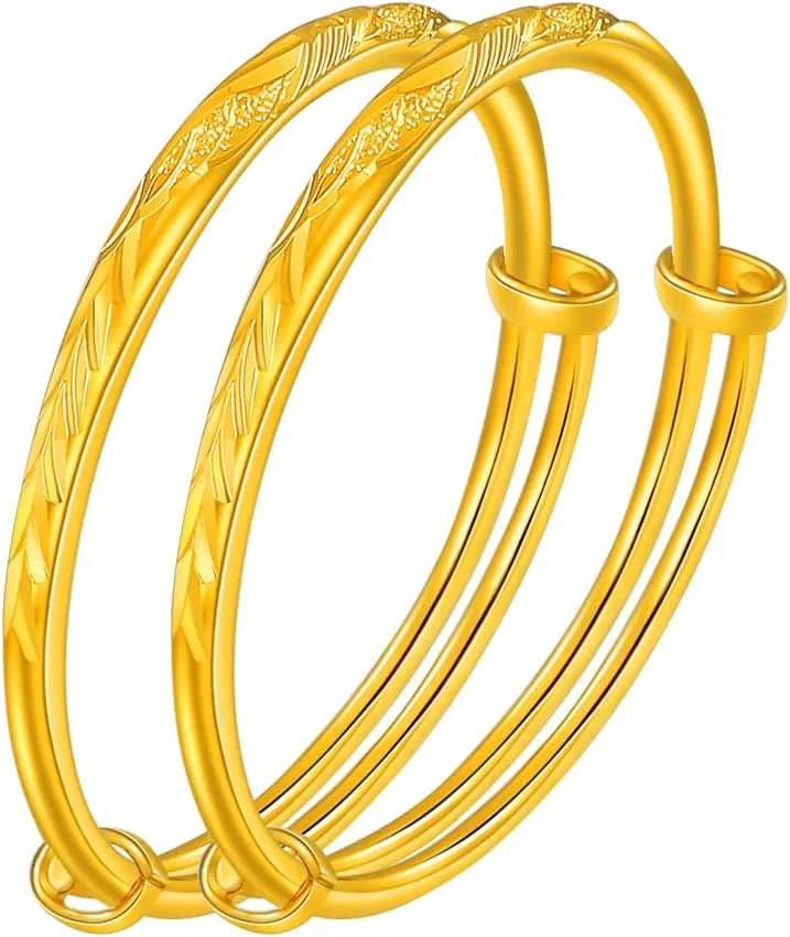 Ethlyn Mini Size bracelets for girl boys 18K Gold Plated Kids Charm Bangles &Bracelets Birthday Christmas Gift