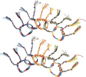 Ethnic Style Hand Knitting Bracelet Set 10pcs Woven Friendship Bands Nepal Craft Random Color