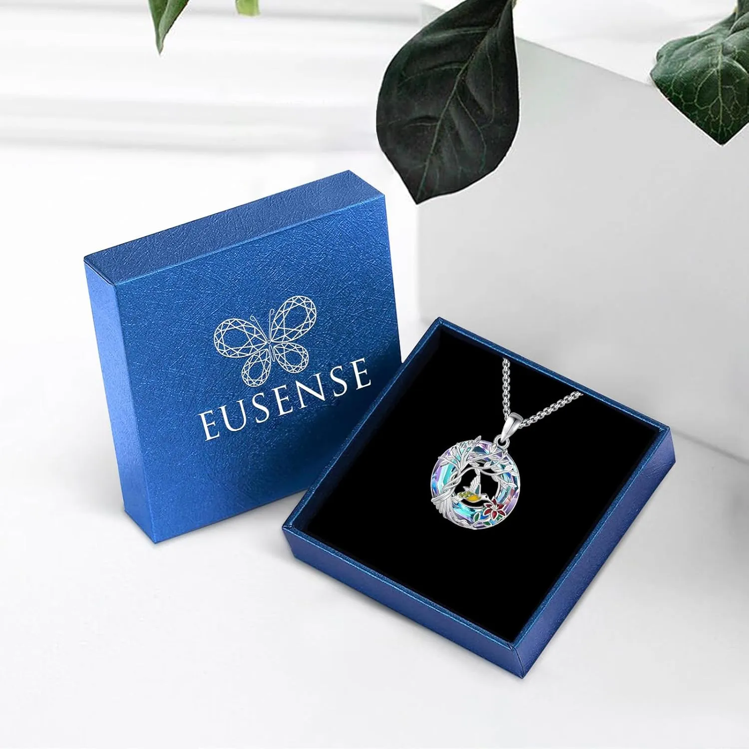 Eusense Hummingbird Necklace for Women Men 925 Sterling Silver Hummingbird Pendant Hummingbird Jewelry Humming Bird Necklaces Gifts for Mom Grandma Her Him