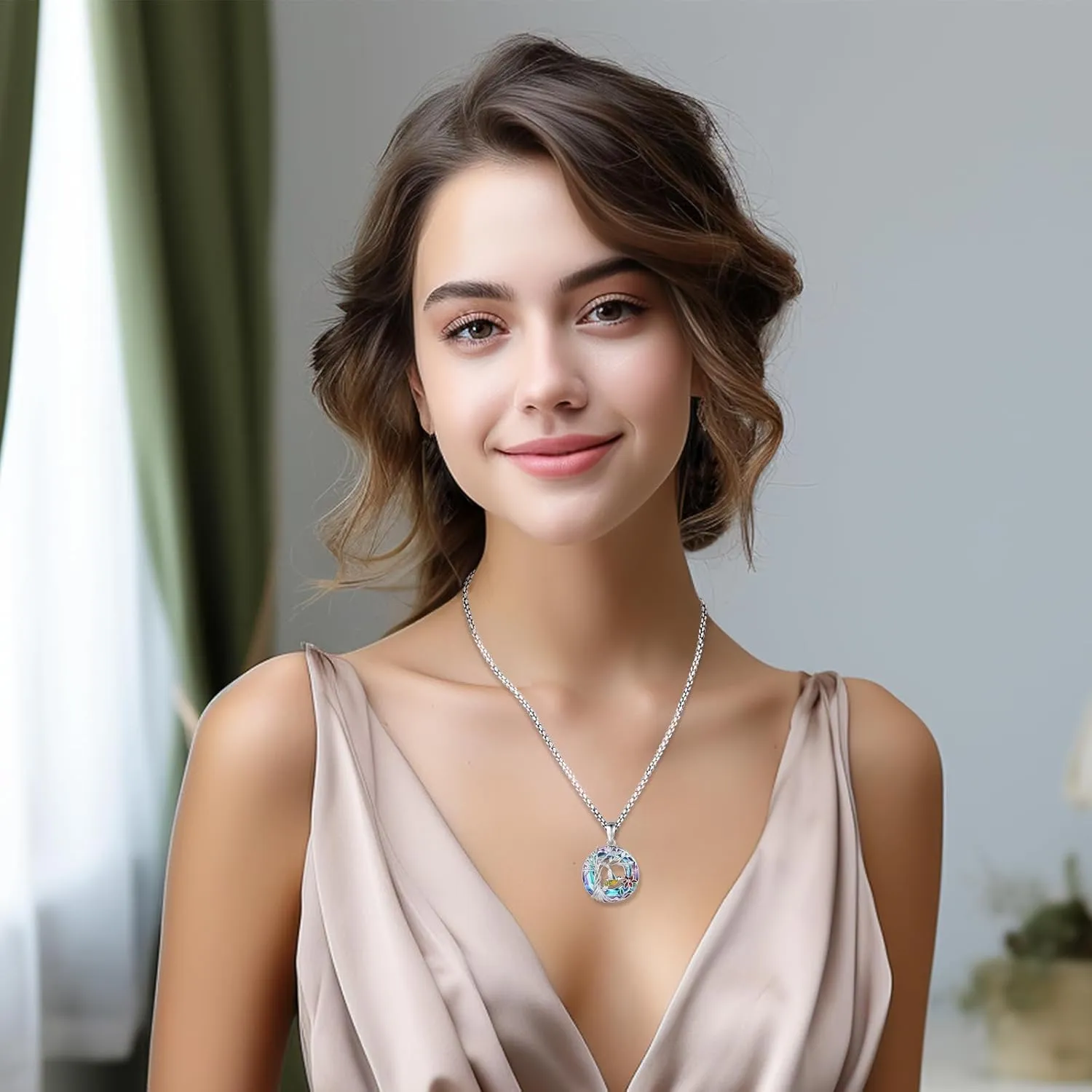 Eusense Hummingbird Necklace for Women Men 925 Sterling Silver Hummingbird Pendant Hummingbird Jewelry Humming Bird Necklaces Gifts for Mom Grandma Her Him