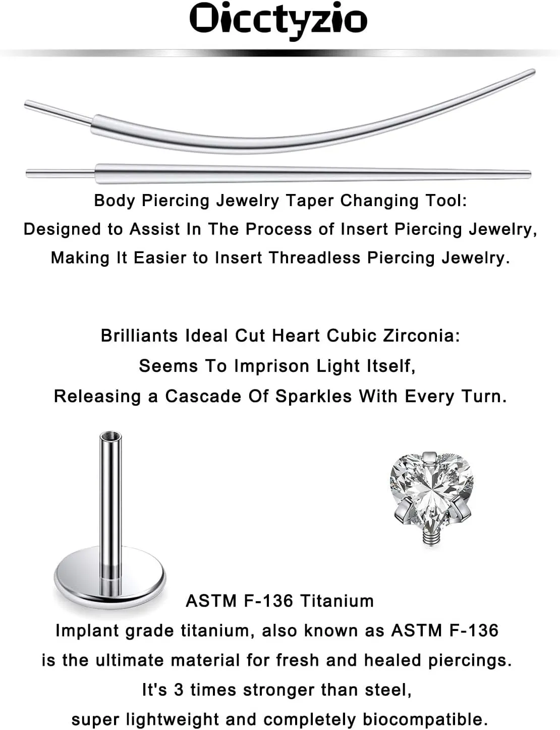 F136 Titanium 20/18/16G Internally Threaded Flat Back Stud Earrings Nose Rings Lip Labret Medusa Monroe Piercing Jewelry with Taper for Women Men