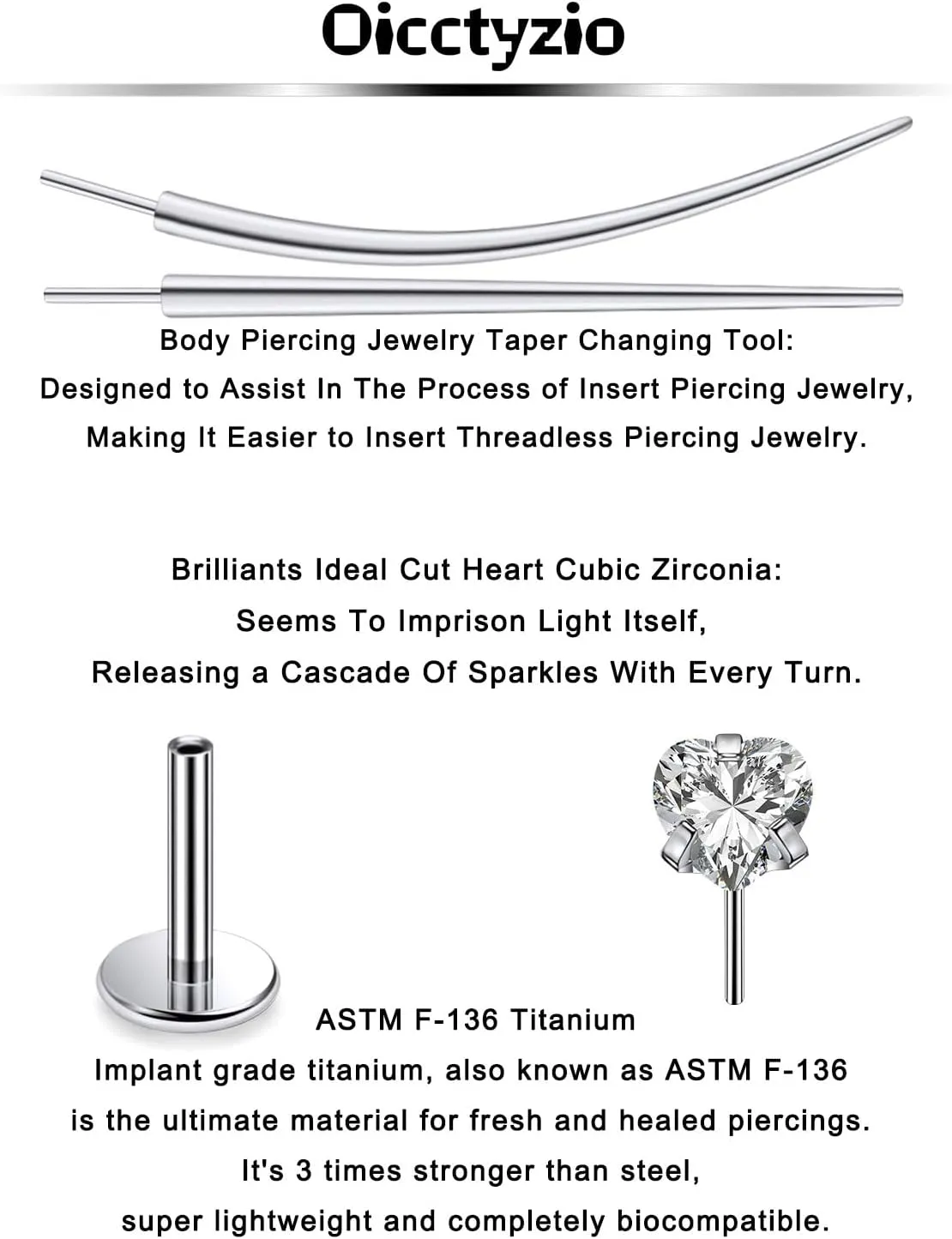 F136 Titanium 20/18/16G Threadless Flat Back Stud Earrings Nose Rings Lip Labret Medusa Monroe Piercing Jewelry with Taper for Women Men
