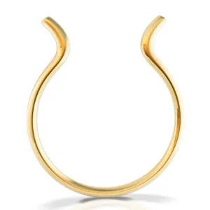 Fake Gold Septum Piercing - Looks Real Piercing Handmade 14k Gold Filled Faux Septum Rings - 8mm Thin 20 Gauge Fake Septum Hoop - Faux Septum For Women