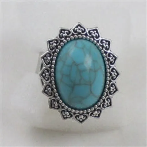 Fashion Turquoise Adjustable Ring