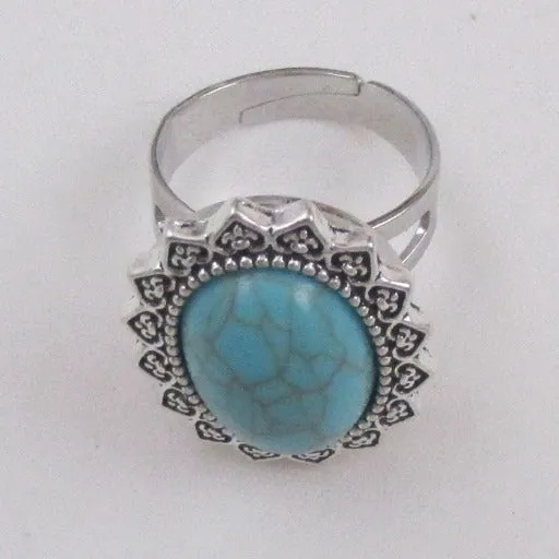 Fashion Turquoise Adjustable Ring