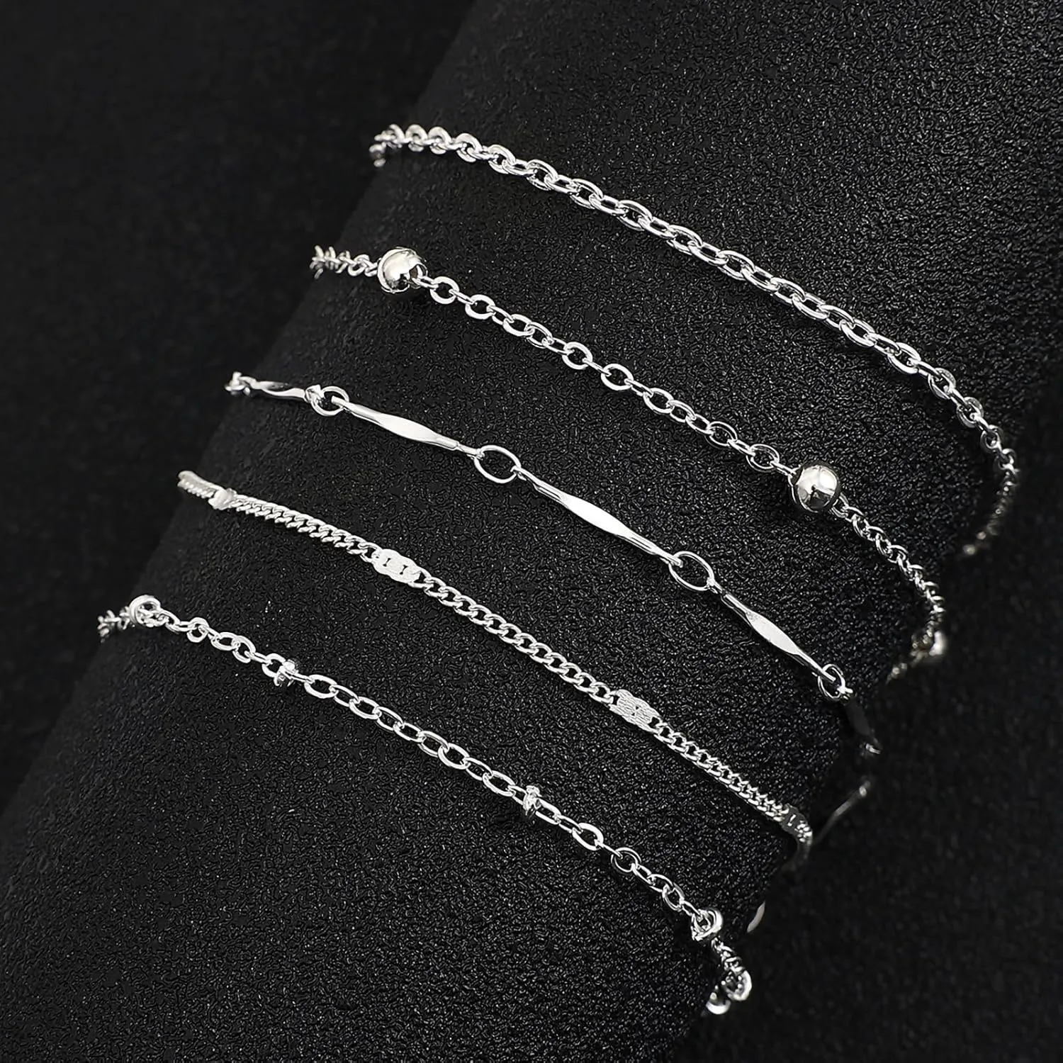 Fesciory 14K Gold Ankle Bracelets Sets For Women, Adjustable Layered Infinite Anklet, Summer Beach Butterfly Star Foot Chain Jewelry Gifts