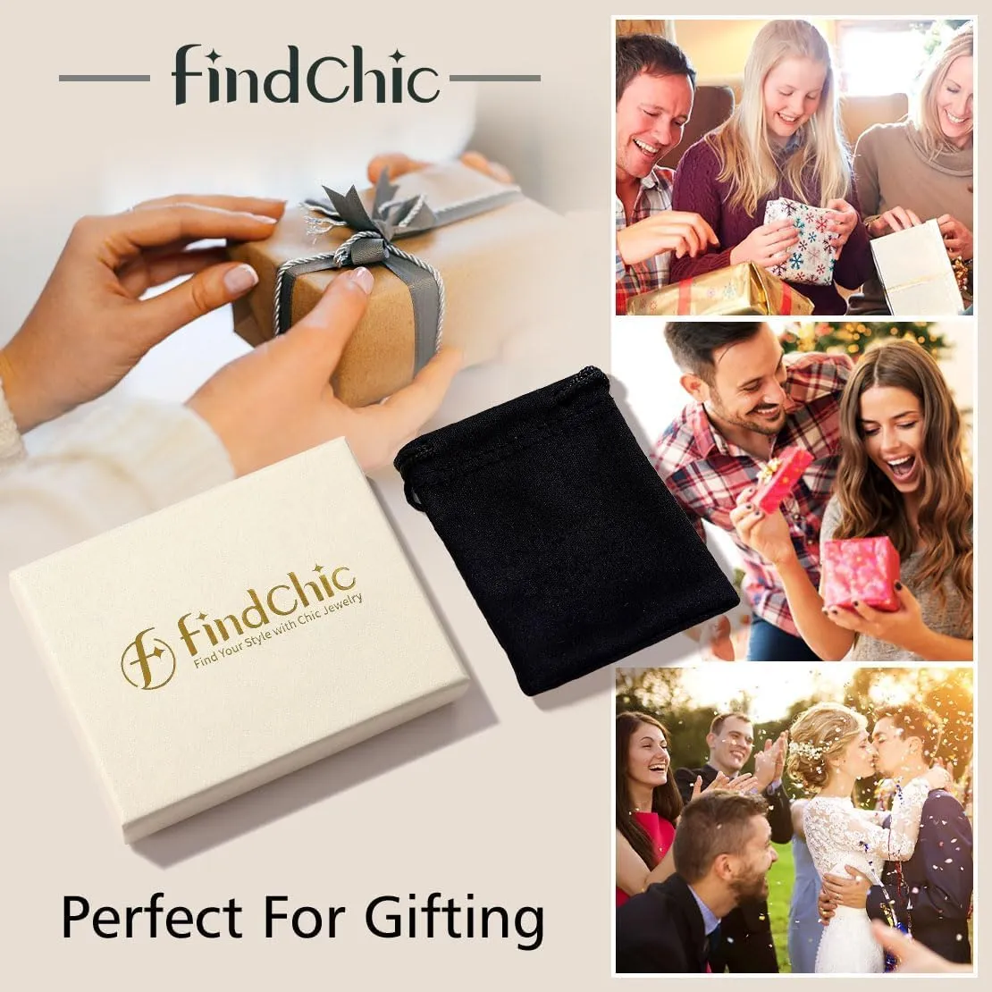 FindChic Customizable Initial Ring Statement 18K Gold Plated Fashion Cuff Rings for Women Alphabet Letter A to Z Resizable Knuckle Ring (with Gift Box)