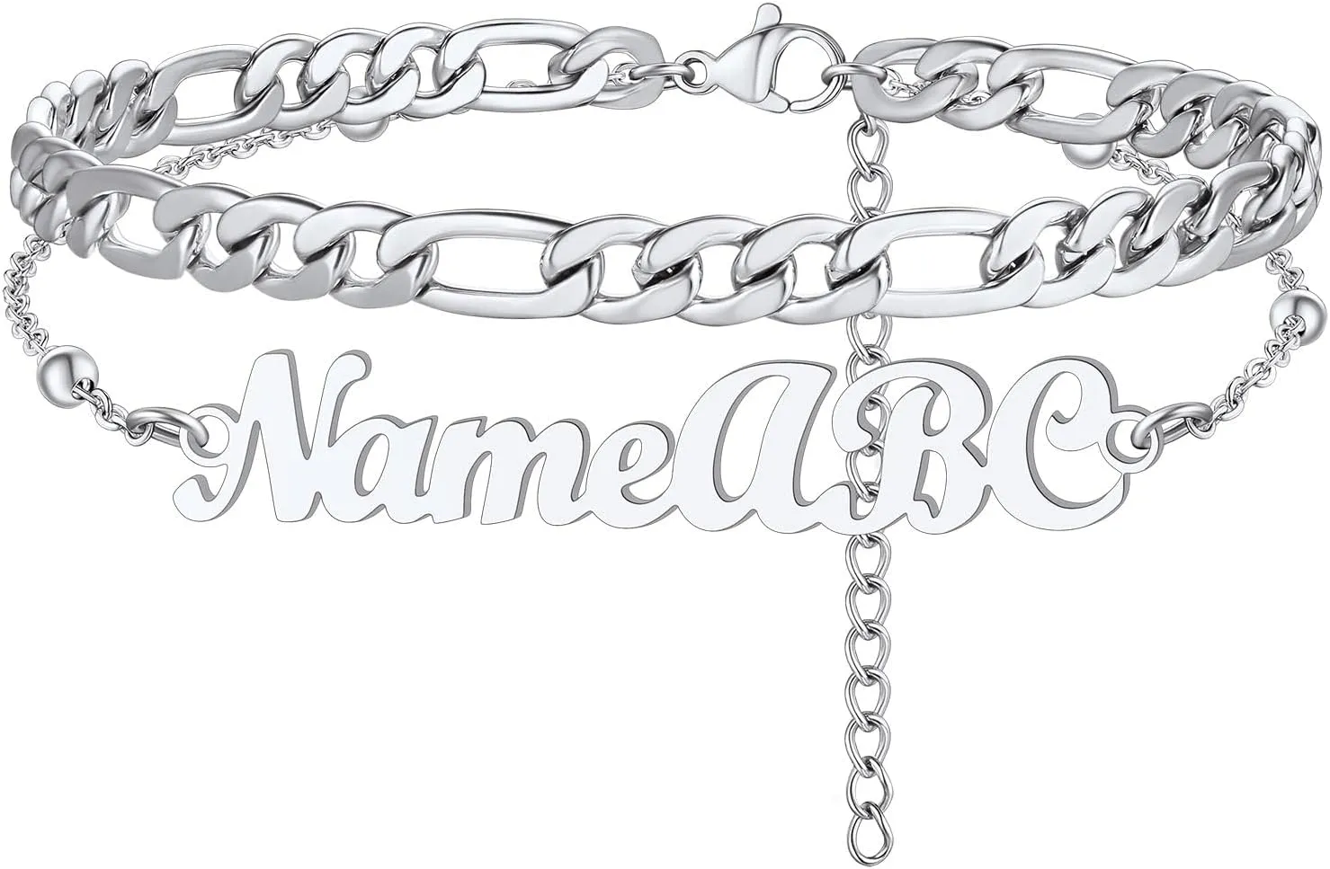 FindChic Stainless Steel Ankle Chain Bracelets for Women Cuban Curb/Figaro/Box Links Beach Foot Jewelry 8.5''-10.5'' Adjustable Anklet, with Jewelry Box