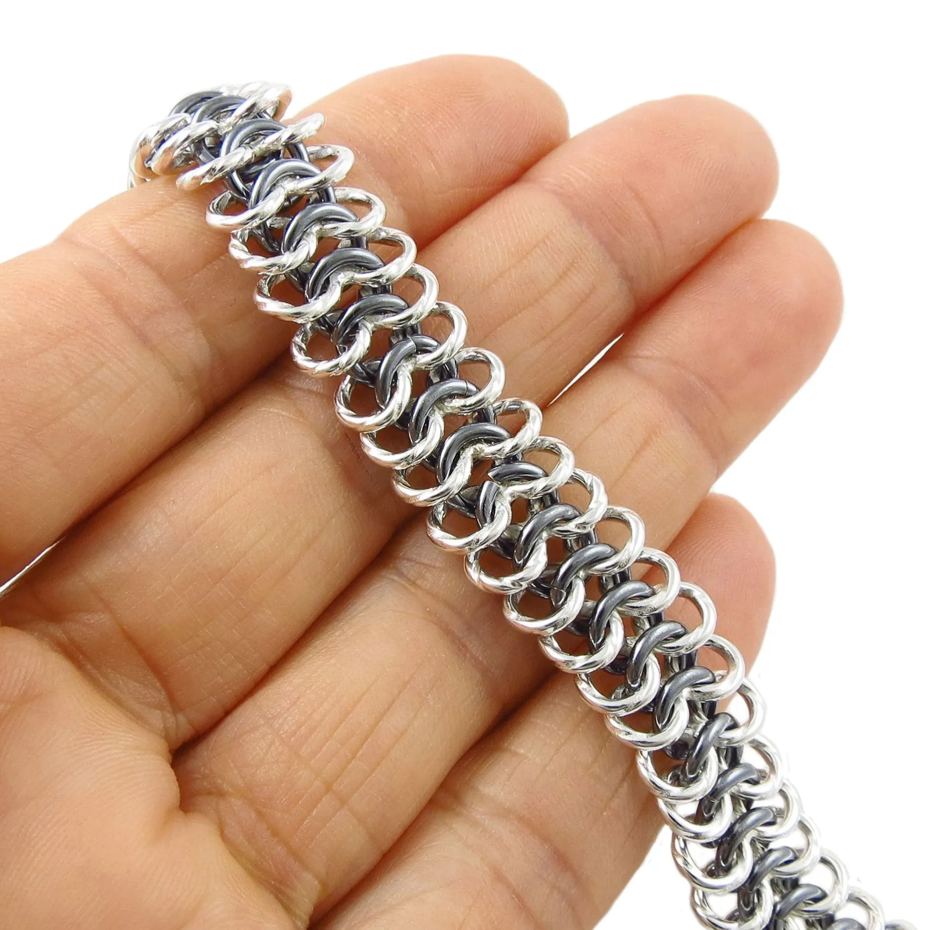 Flat Cable Link Chain Sterling Silver Bracelet