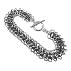 Flat Cable Link Chain Sterling Silver Bracelet