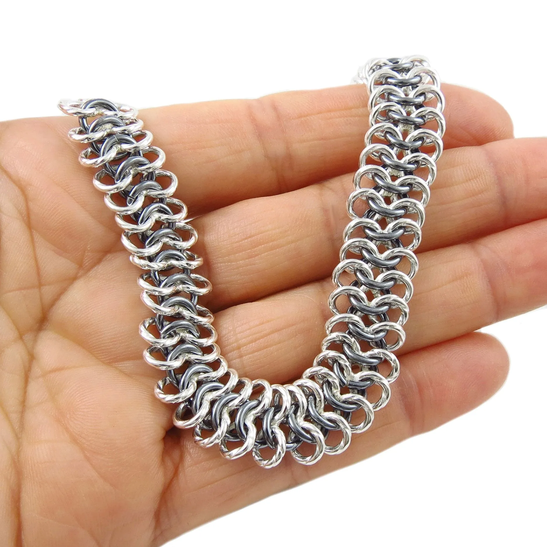 Flat Cable Link Chain Sterling Silver Bracelet