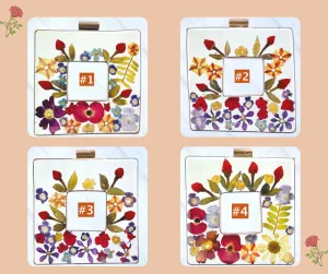 Flower Filled Square Pendants in Resin