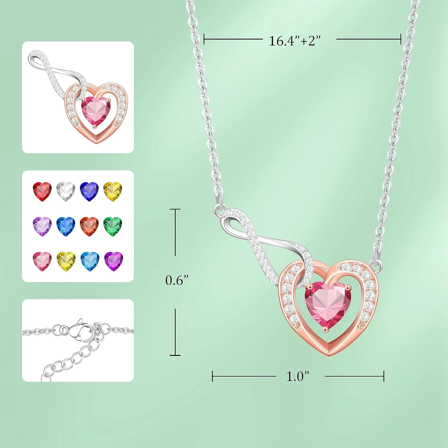         for Grandmother Birthday Gifts for Women 5A Birthstone Necklaces for  Mother's Day Anniversary Jewelry