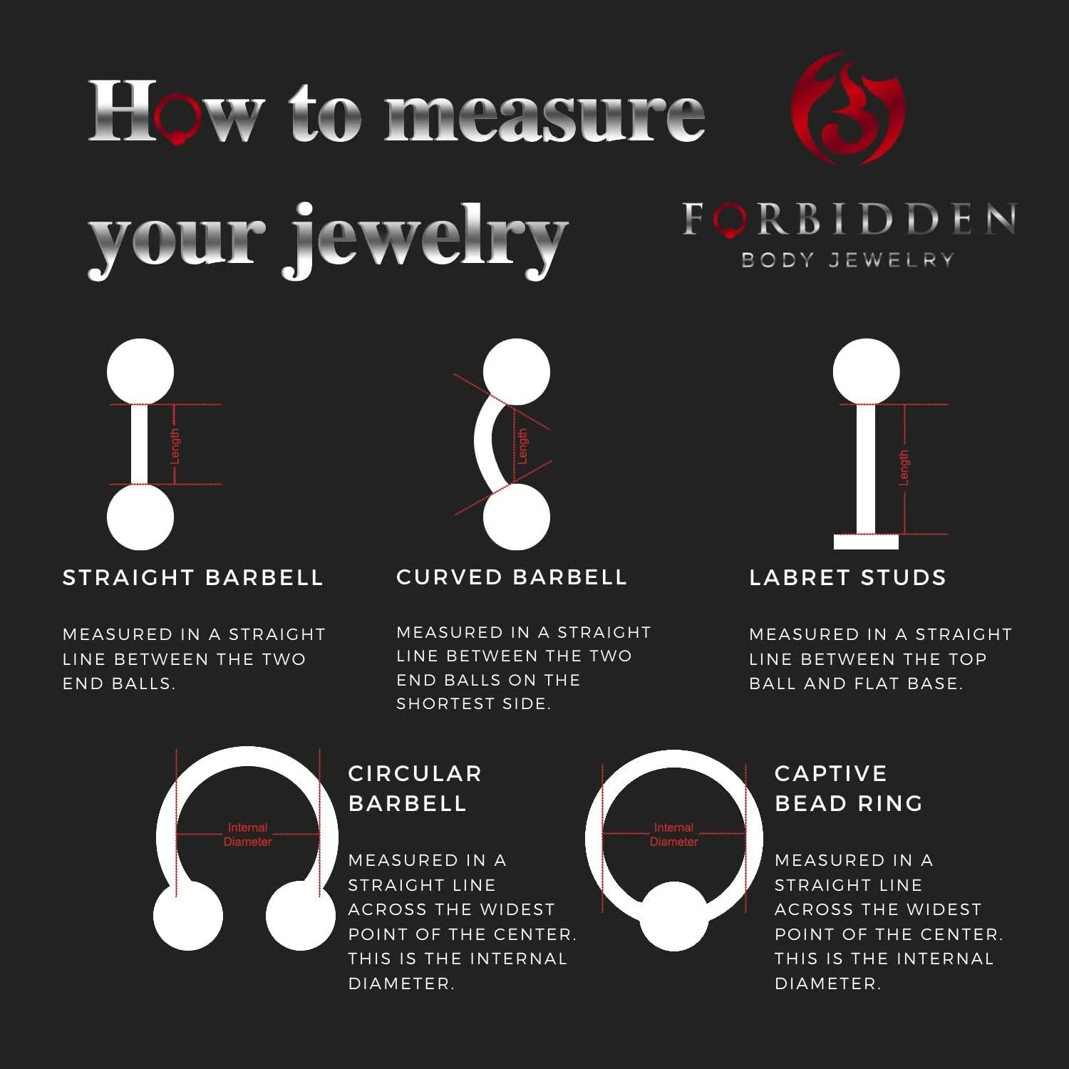 Forbidden Body 16G Jewelry Surgical Steel Internally Threaded Micro CZ Gem Tragus/Labret/Helix Piercing Stud/2mm Top (6mm-10mm)