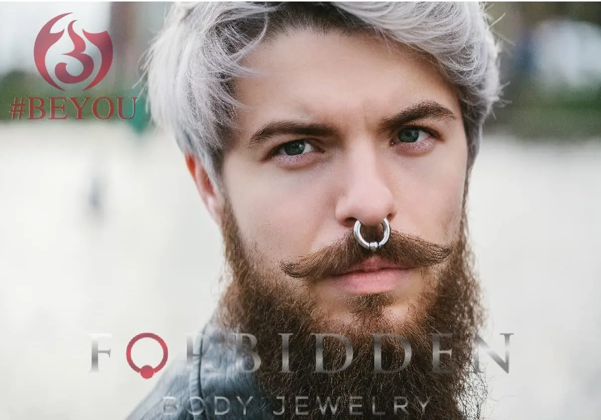 Forbidden Body Jewelry 12G-OG Surgical Steel Piercing Hoops Large Gauge Size Captive Bead Body Piercing Rings 2pcs (Select Gauge/Diameter)
