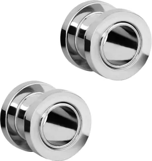 Forbidden Body Jewelry 1.2mm - 16mm Surgical Steel Ear Gauges Screw Fit Tunnels, Tunnel Plug Earrings Sold as a Pair