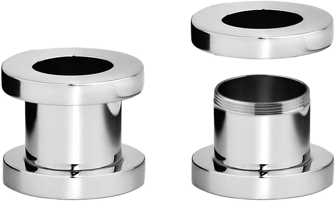 Forbidden Body Jewelry 1.2mm - 16mm Surgical Steel Ear Gauges Screw Fit Tunnels, Tunnel Plug Earrings Sold as a Pair