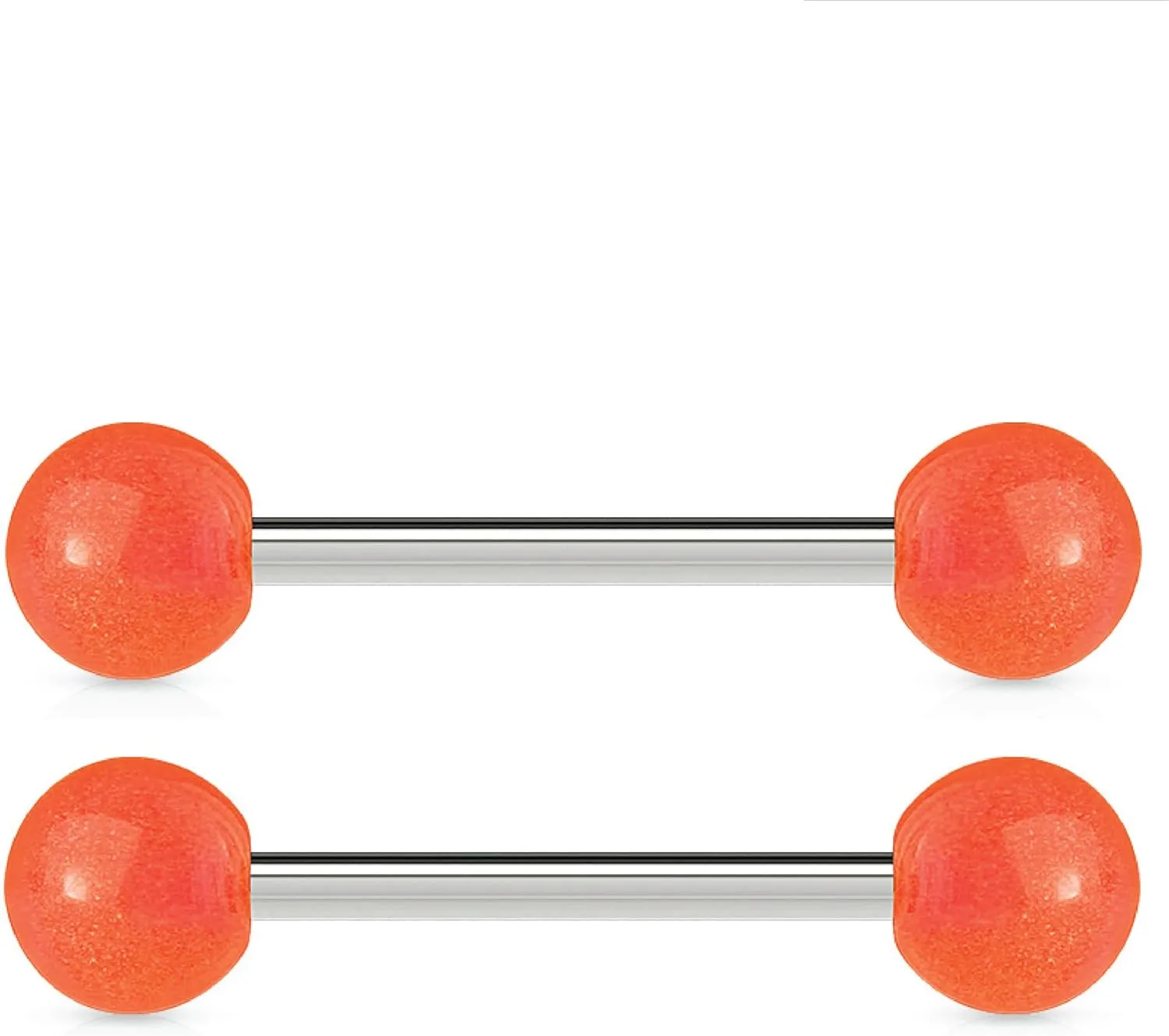 Forbidden Body Jewelry 14G Stainless Steel Glow In The Dark Nipple & Tongue Rings Barbells,16mm (Sold as a Pair)