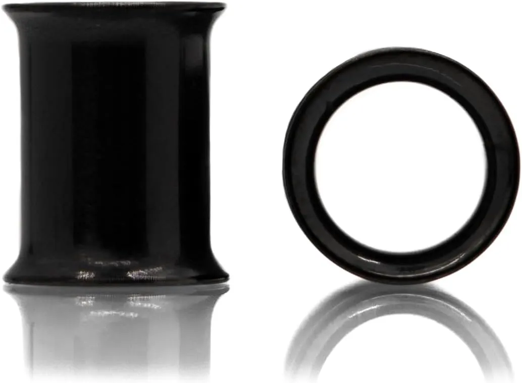Forbidden Body Jewelry Ear Gauges, Ear Tunnels, Tunnels For Ears, 8G-1 Inch Surgical Steel Mirror Finish Double Flared Tunnel Plug Earrings, Earrings for Men and Women, Black, Gold or Rose Gold