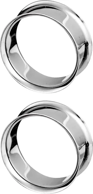 Forbidden Body Jewelry Ear Gauges, Ear Tunnels, Tunnels For Ears, Surgical Steel Mirror Finish Double Flared Tunnel Plug Earrings