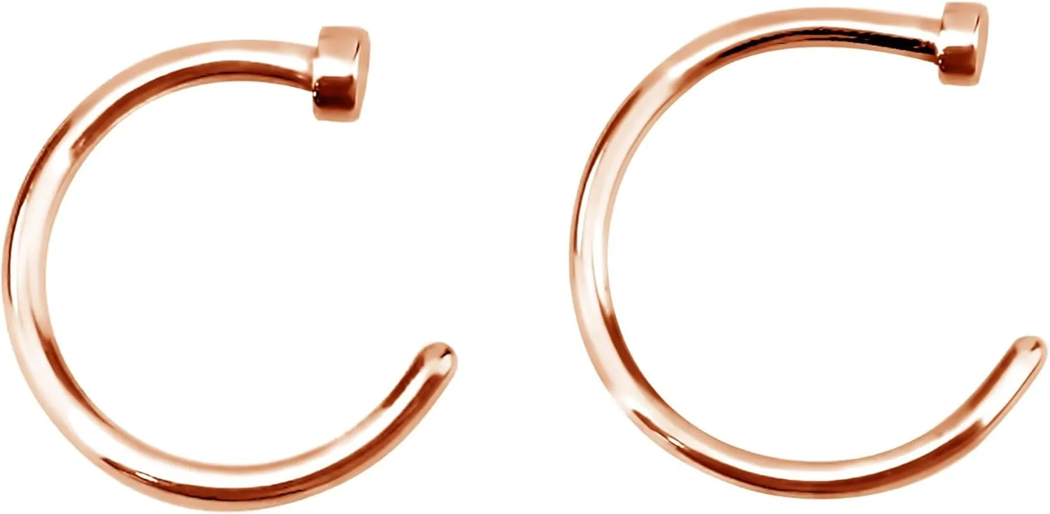 Forbidden Body Jewelry Nose Ring Hoop - Comfort Fit in Surgical Steel, Rose Gold, Yellow Gold (18G-22G, 8-10mm)