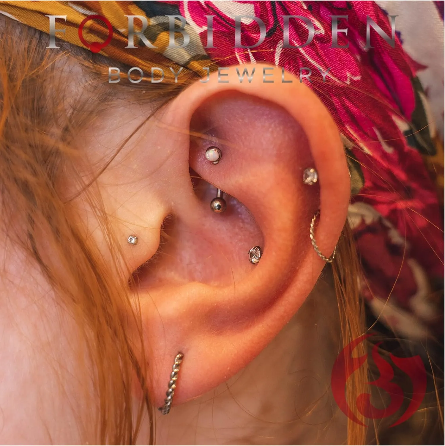 Forbidden Body Jewelry Nose Rings Set Surgical Steel Braided Hoops for Pierced and Fake Nose and Cartilage Piercings 14G-20G