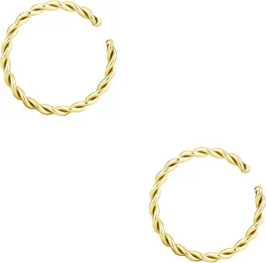 Forbidden Body Jewelry Nose Rings Set Surgical Steel Braided Hoops for Pierced and Fake Nose and Cartilage Piercings 14G-20G