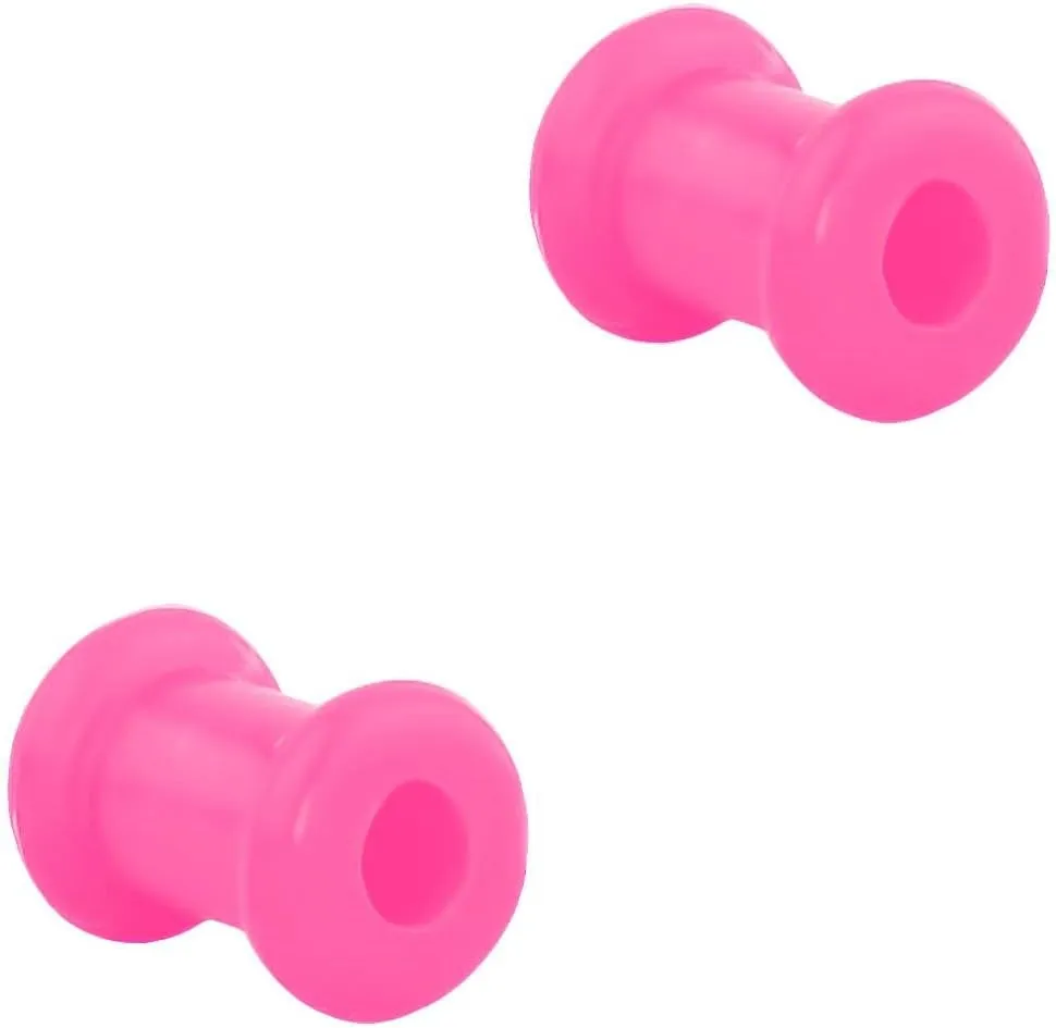 Forbidden Body Jewelry Set of 4G Ultra Soft Comfort Fit Silicone Ear Gauges, 4 Gauge 5mm Flat Double Flared Tunnel Plug Earrings