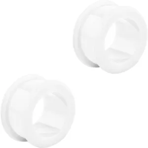 Forbidden Body Jewelry Set of 5/8 Inch Ultra Soft Comfort Fit Silicone Ear Gauges, 16mm Flat Double Flared Tunnel Plug Earrings