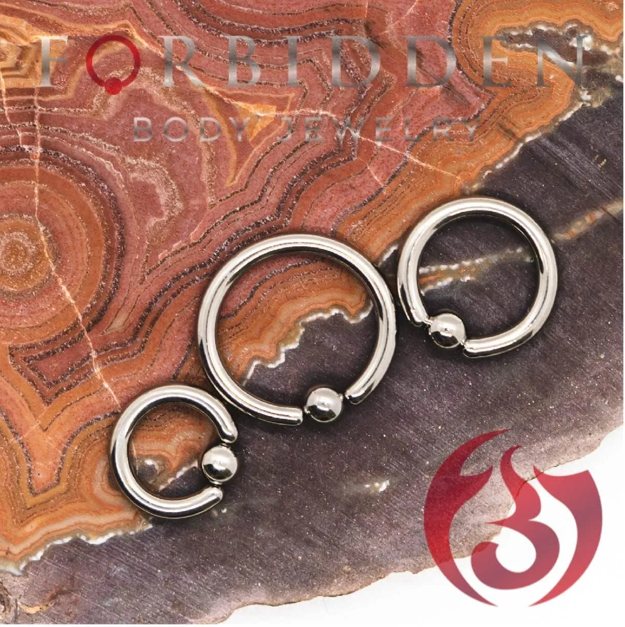 Forbidden Body Jewelry Stainless Steel Captive Bead Ring, Captive Bead Ball, Captive Hoop Cartilage, 14g-20g Every-Day Surgical Steel Captive Bead Ring Body Piercing Hoops