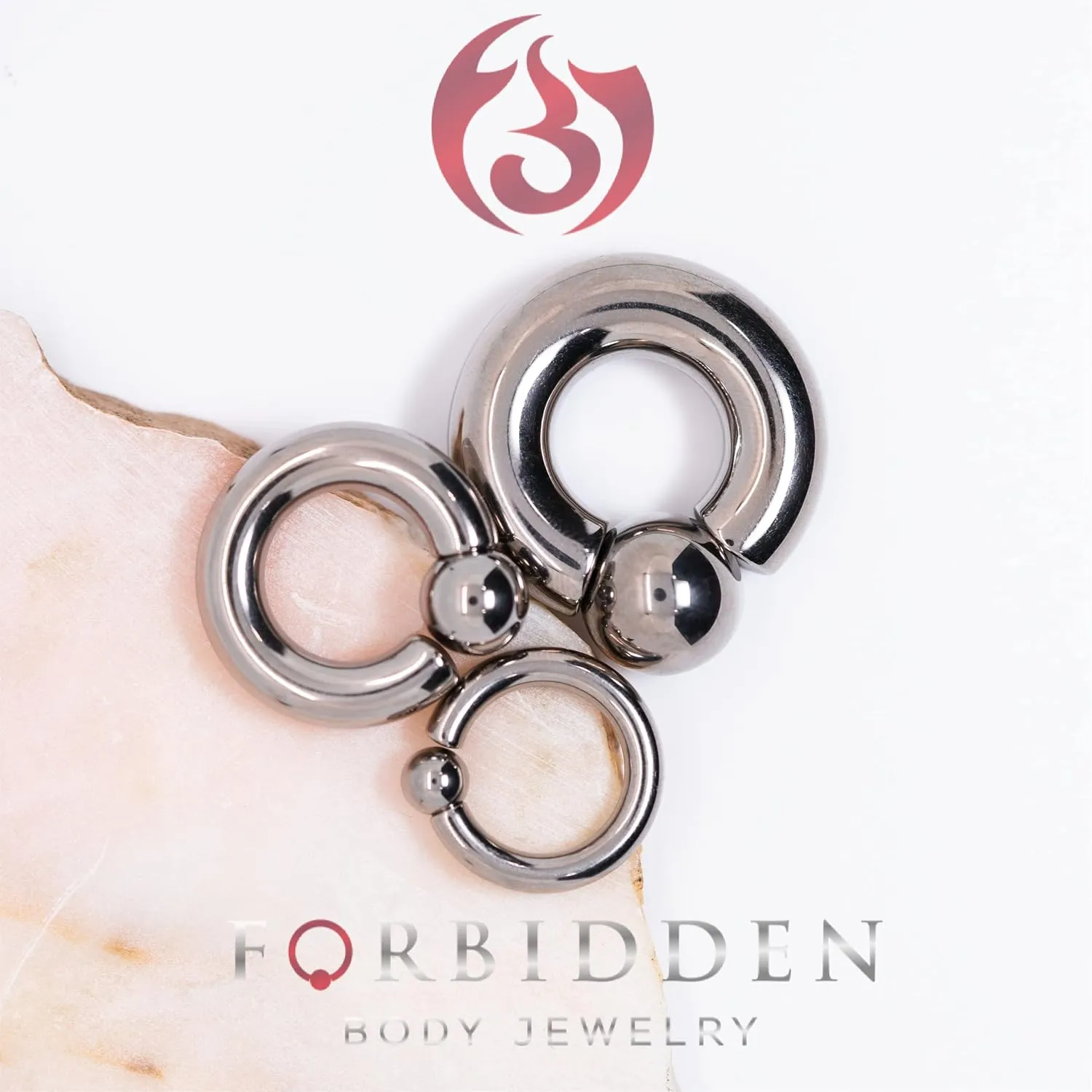 Forbidden Body Jewelry Titanium Captive Bead, Captive Bead Ring, Captive Ring Earrings, Titanium Nipple Rings, Cartilage Earring, 8GA-0GA Implant Grade (G23) Titanium Nipple Rings (Sold as Pair)