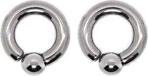 Forbidden Body Jewelry Titanium Captive Bead, Captive Bead Ring, Captive Ring Earrings, Titanium Nipple Rings, Cartilage Earring, 8GA-0GA Implant Grade (G23) Titanium Nipple Rings (Sold as Pair)