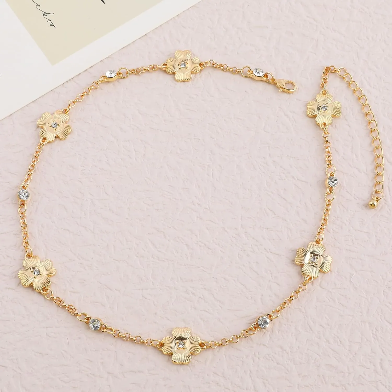 Four-leaf Clover Cherry Lightning Hamburg Lemon Bow Mushrooms Laser Ball Cowboy Hat Dice Bead Choker Necklace for Women,18K Gold Plated CZ Necklace Jewelry Gift for Birthday Valentine Graduation