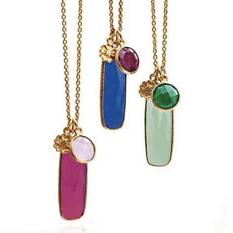 Fuchsia Chalcedony & Rose Quartz Pendant Necklace